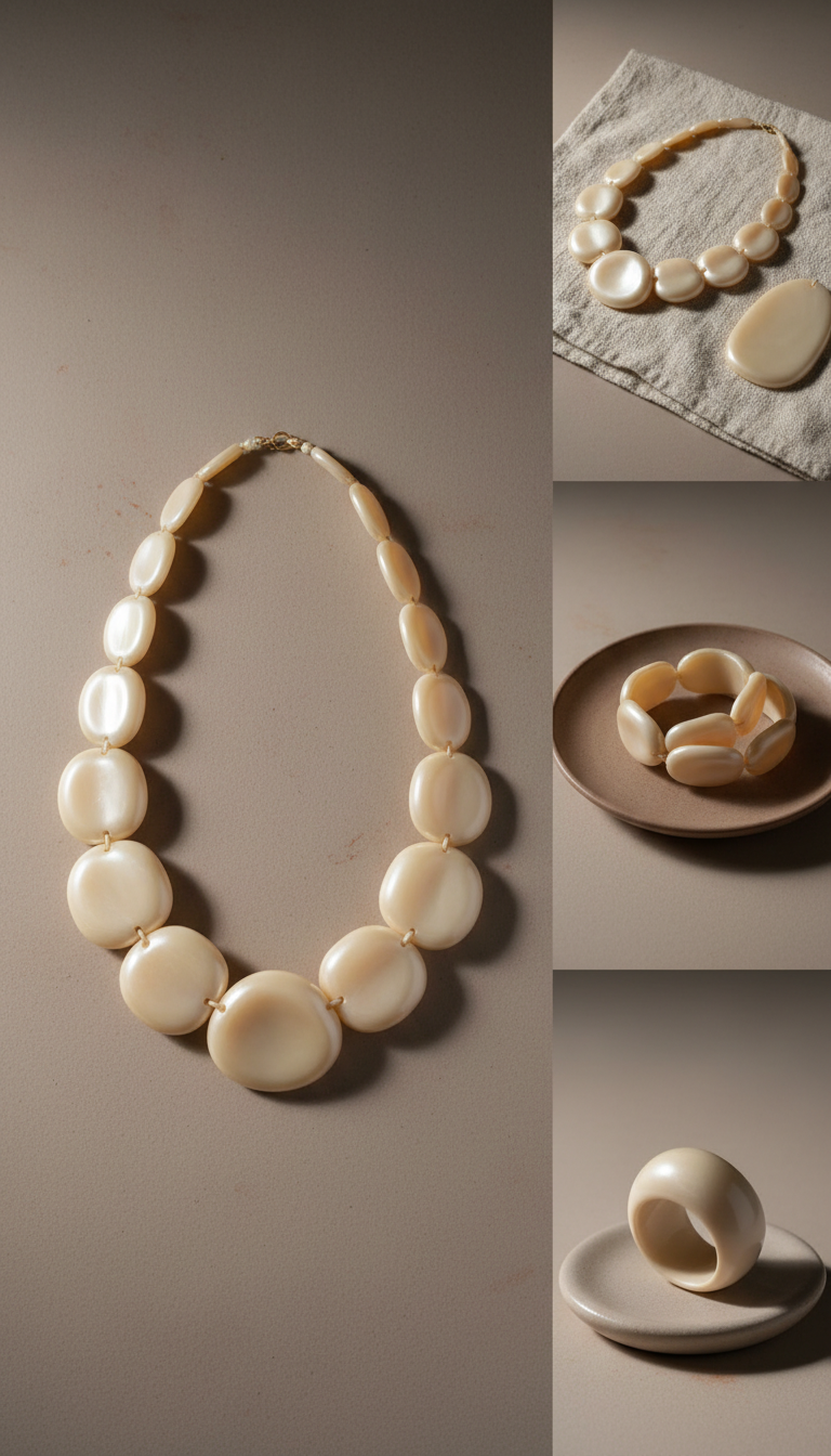 Creamy Resin Statement Necklace