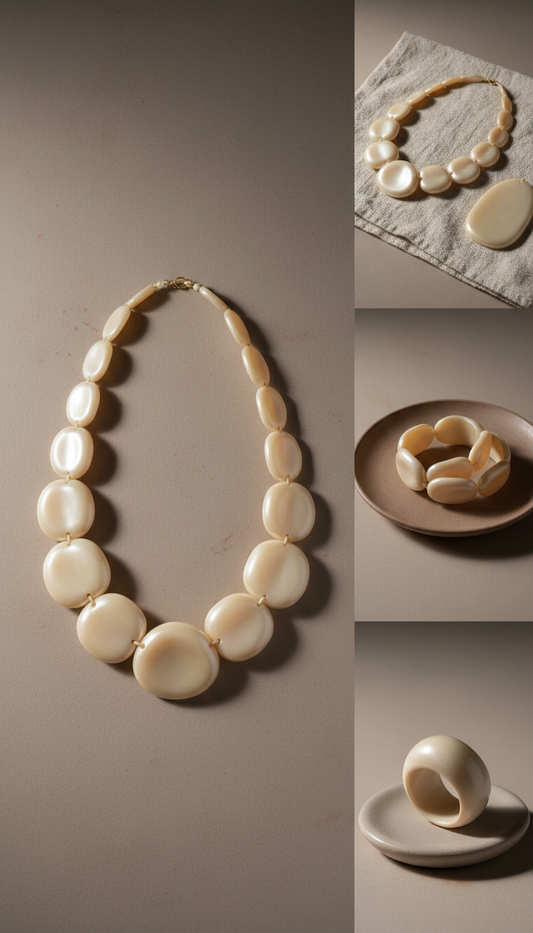 Creamy Resin Statement Necklace